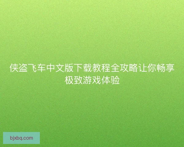 侠盗飞车中文版下载教程全攻略让你畅享极致游戏体验